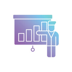 Glyph Gradient Presentation vector icon