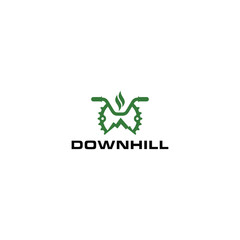 green downhill bicycle logo design