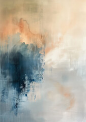 Abstract Artwork in Beige and Blue Colors