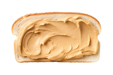 bread with peanut butter isolated on transparent or white background, png
