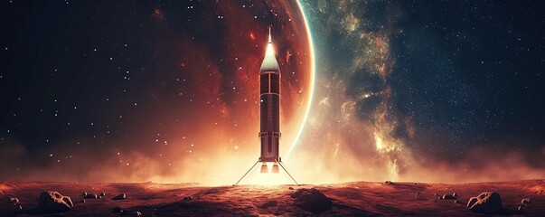 space research rocket - obrazy, fototapety, plakaty
