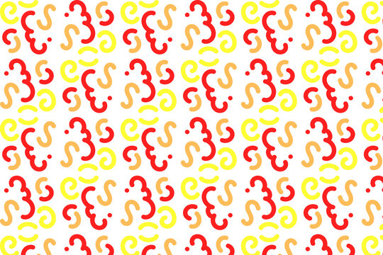 Colorful abstract squiggle seamless pattern. Children doodle hand drawn background. Vector illustration