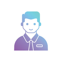 Glyph Gradient Employee vector icon