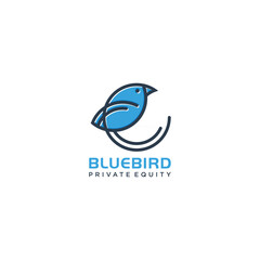 blue bird beauty logo design template