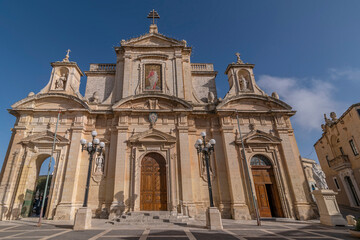 Fototapeta na wymiar Ancient Basilica of St Paul, Rabat, Malta, on a sunny day