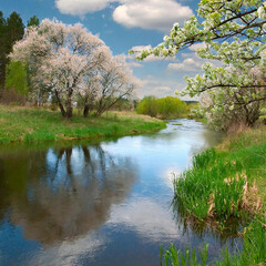 봄이 온 강