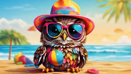 Imagine a cheerful owl rocking sunglasses and a headset against a city backdrop, radiating rap style vibes. This simple, vectorized image is ideal for labels or graphic designs, capturing the urban