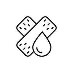 Bandage outline icons, minimalist vector illustration ,simple transparent graphic element .Isolated on white background