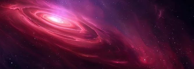 Foto auf Alu-Dibond A spiral galaxy in space red and purple colors © EMRAN