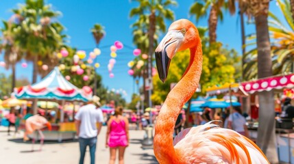 
flamingo at the summer fair