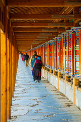 Labuleng Monastery, Gannan Tibetan Autonomous Prefecture, Gansu Province-devout lamas and believers