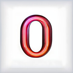 Vivid Red Neon Capital Letter O Icon: Eye-catching Typography Design(Generative AI)
