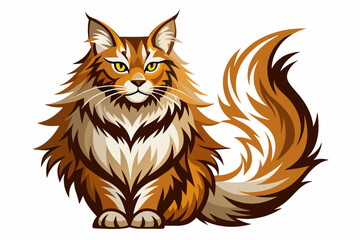 A Maine Coon cat is a very large breed with a beautiful long coat of fur. Tufts of hair on the points of the ear, a strong lion like muzzle, long flowing tail, and what resembles a lions main.