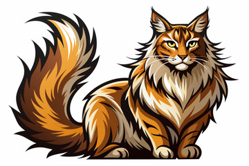 A Maine Coon cat is a very large breed with a beautiful long coat of fur. Tufts of hair on the points of the ear, a strong lion like muzzle, long flowing tail, and what resembles a lions main.