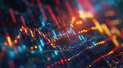 Obraz premium Abstract D rendering of the stock market fluctuations AI generated illustration