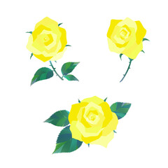 黄色いバラのイラスト