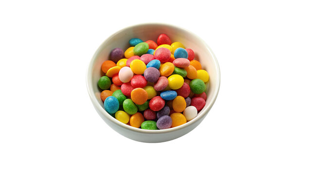 Scattered multicolored candies. isolated on transparent background.