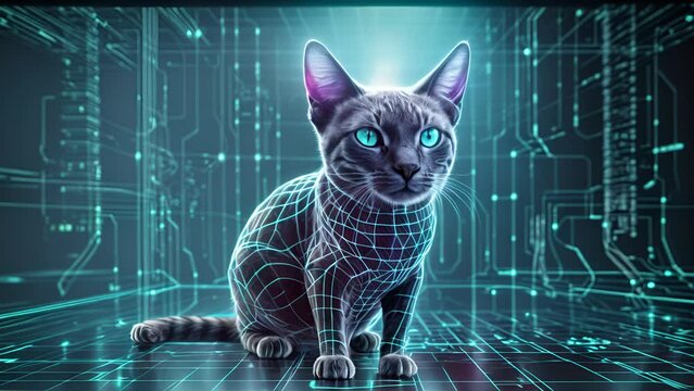 Beautiful Holographic Cat