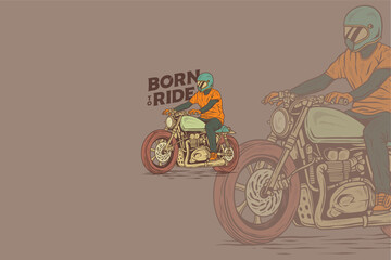 Retro or vintage biker logos depict nostalgia and classic style in the automotive world. Implying the spirit of adventure in a different era, this logo conveys a sense of elegance and timelessness