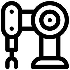 Robot arm. Editable stroke vector icon.