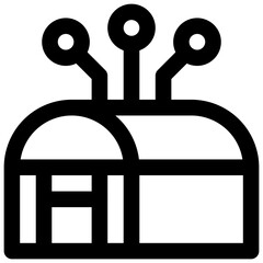 Smart agriculture. Editable stroke vector icon.