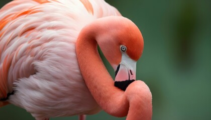 A Flamingo With Its Head Tucked Under Its Wing Upscaled 7