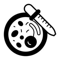 In lab Experiment on Petrivector outline design, Biochemistry symbol, Biological processes  Sign,bioscience and engineering stock illustration, Testing and Observation Microscope view Concept