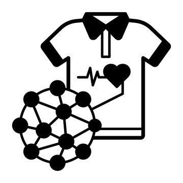 Digital Heart Transplantationvector outline design, Biochemistry symbol, Biological processes  Sign, bioscience and engineering stock illustration, Bio-processing of textiles Fabric Concept