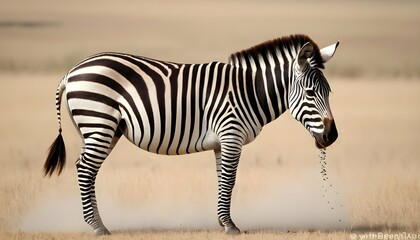 A Zebra With Its Tail Flicking To Shoo Away Insect Upscaled 4