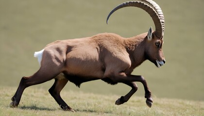 An Ibex With Its Agility Showcased In Its Movement Upscaled 7