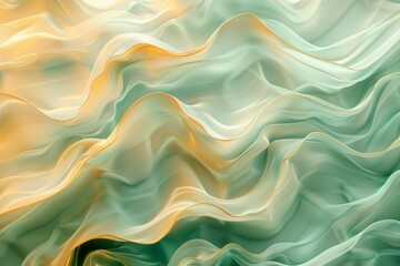 Obraz premium A painting of a body of water with waves and gold. Background