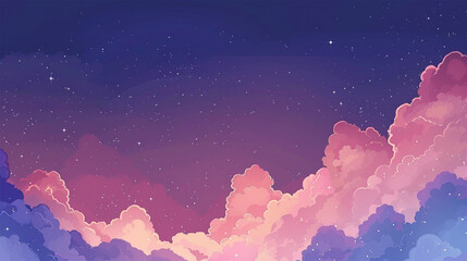 Beautiful background with pink and purple clouds