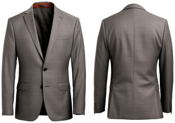 Classic Birdseye Pattern Suit Jacket, cut out transparent isolated on white background ,PNG file