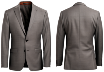 Classic Birdseye Pattern Suit Jacket, cut out transparent isolated on white background ,PNG file