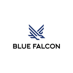 modern blue falcon logo design template