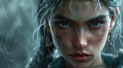 Dramatic Anime fantasy Female Game Character