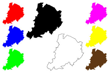 Metropolitan City of Bologna (Italian Republic, Italy, Emilia-Romagna) map vector illustration, scribble sketch City of Bologna map