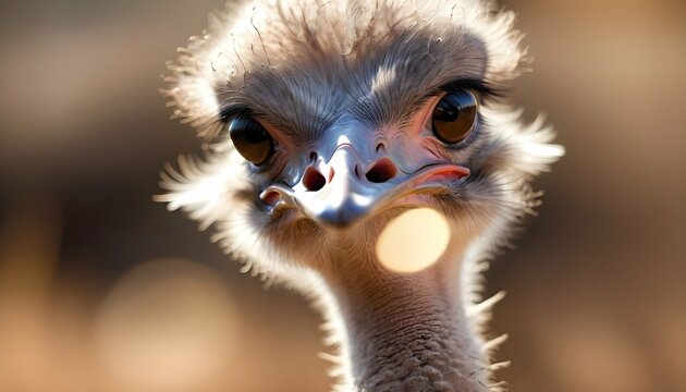 An Ostrich With Its Feathers Shimmering In The Sun Upscaled 3