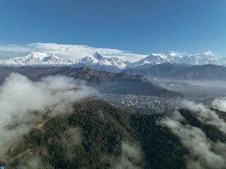 the mountain range of Pokhara, Nepal, or the Himalayan range,
world's best range.