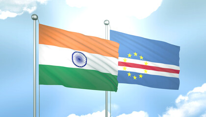 India and Cape Verde Flag Together A Concept of Relations