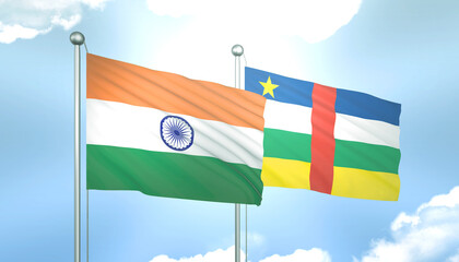 India and Central African Flag Together A Concept of Relations