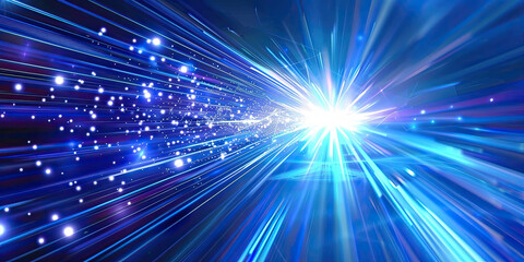 Fototapeta premium Abstract background with glowing neon lines and light 