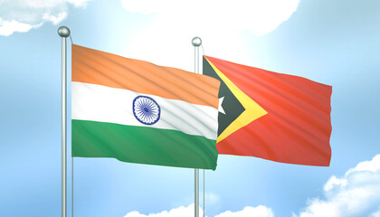 India and East Timor Leste Flag Together A Concept of Relations