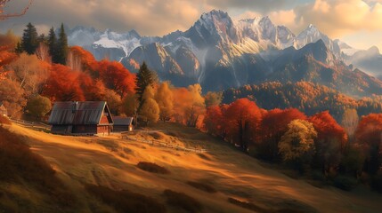 capture the perfect shot of the autumn mountain panorama. Describe their creative process and the emotions evoked by the scene
