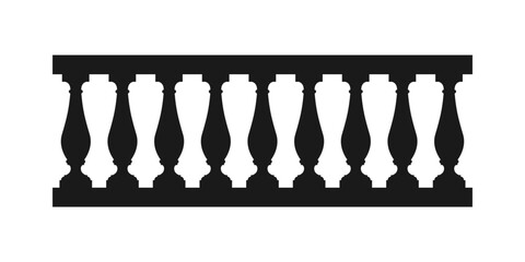Stone balustrade with balusters for fencing. Marble fencing for architectural design