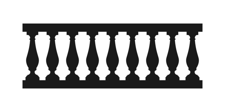 Stone balustrade with balusters for fencing. Marble fencing for architectural design