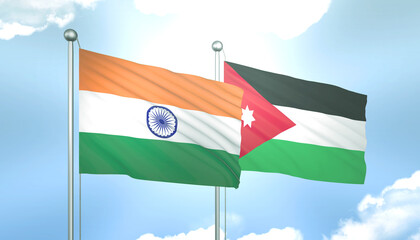 India and Jordan Flag Together A Concept of Relations