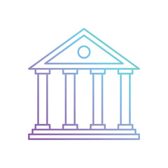 Line gradient Bank vector icon