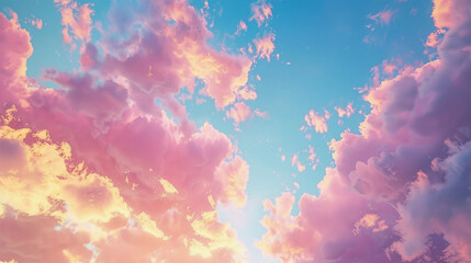 Fototapeta na wymiar Beautiful sky with pastel clouds