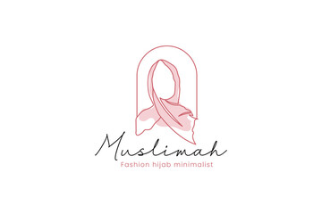 hijab logo vector icon illustration